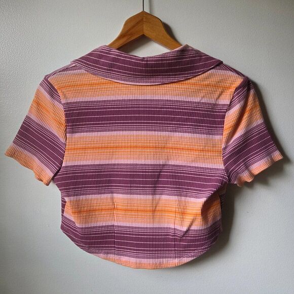NWT WILD FABLE STRIPED BUTTONED SEMI CROPPED TOP SIZE M - Picture 5 of 12